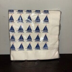 Vintage Beach | 20 Luncheon Napkins | Sailboat Theme Paper Napkins |‎ New Sealed